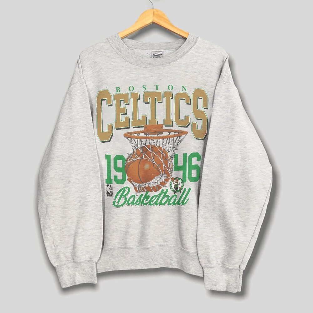 Vintage Boston Celtics Basketball Sweatshirt, Retro Boston Celtics NBA Shirt Tee